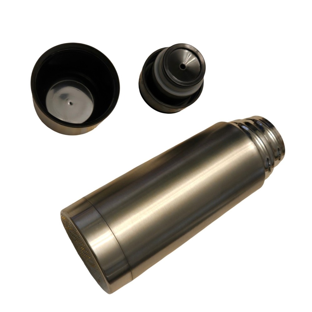 Stainless Steel Vacuum Thermos Bottle Travel Mug w/ Carry Case Strap - Picture 7 of 11